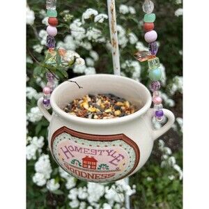 Hanging Beaded  Bird Feeder Garden Art